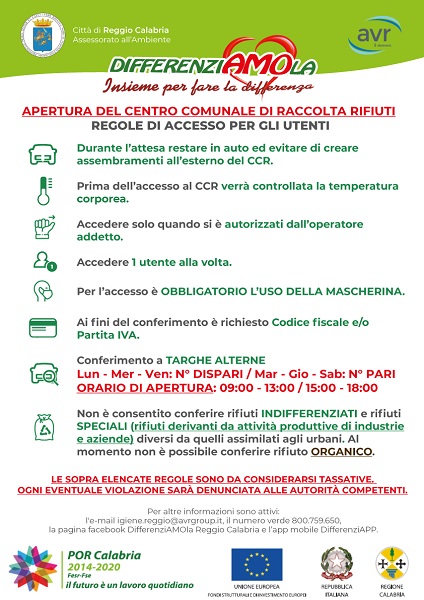 centro raccolta rifiuti avr dicembre 2020