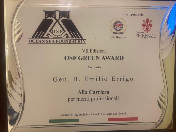 Premio Internazionale Ocean Sea Fundation Green Award - emilio errigo