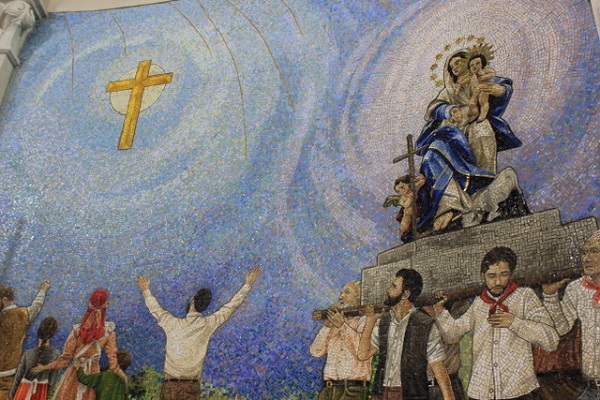 benedizione mosaico celebrativo Miracoli Madonna Montagna Taurianova