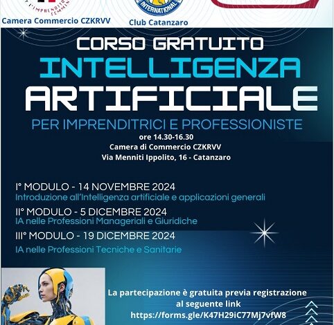 corso intelligenza artificiale catanzaro