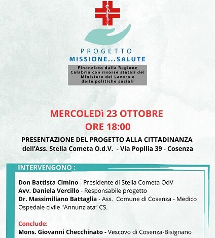 progetto missione salute - stella cometa cosenza