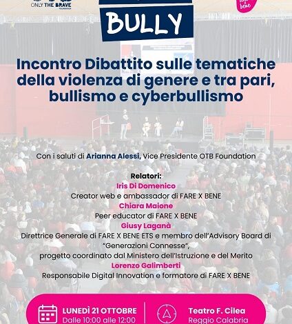 bye bully - teatro cilea reggio