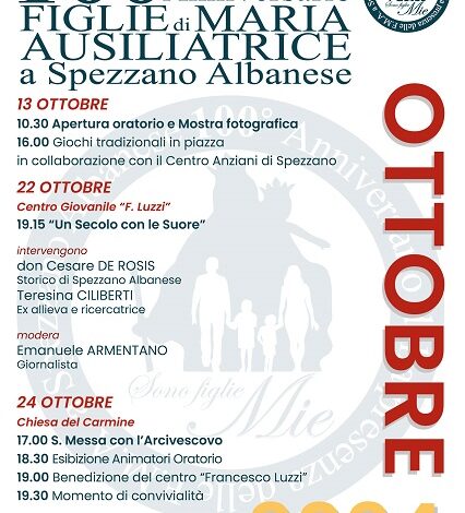 anniversario suore maria ausiliatrice - spezzano albanese