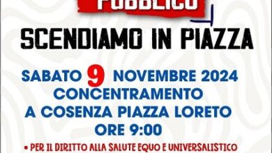 manifestazione Salviamo il servizio sanitario pubblico - cgil cosenza