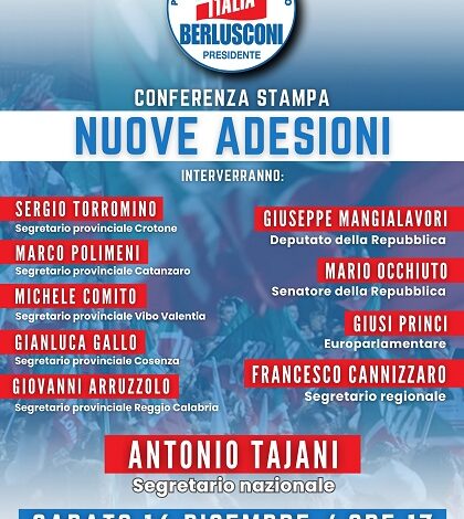 nuove adesioni forza italia - lamezia terme