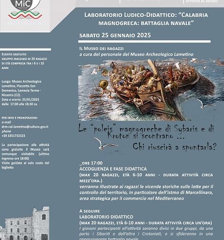 evento 25 gennaio - Museo Archeologico Lametino