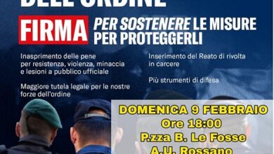 sostegno forze dell'ordine - fratelli d'italia corigliano rossano