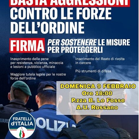 sostegno forze dell'ordine - fratelli d'italia corigliano rossano