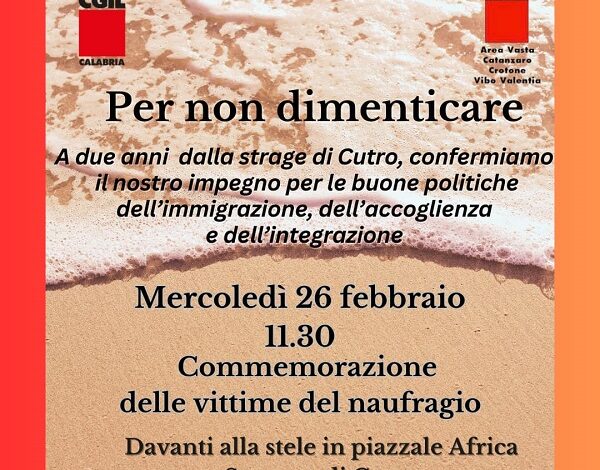 commemorazione cgil - steccato di cutro