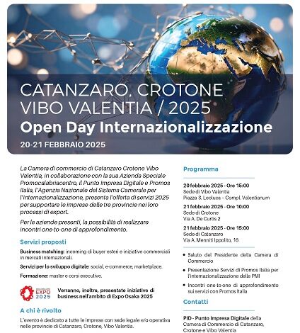 open day export e imprese - camera di commercio vibo crotone catanzaro