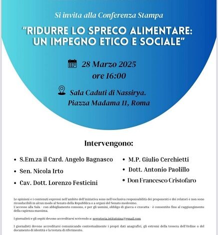 ridurre spreco alimentare - evento istituto nazionale azzurro